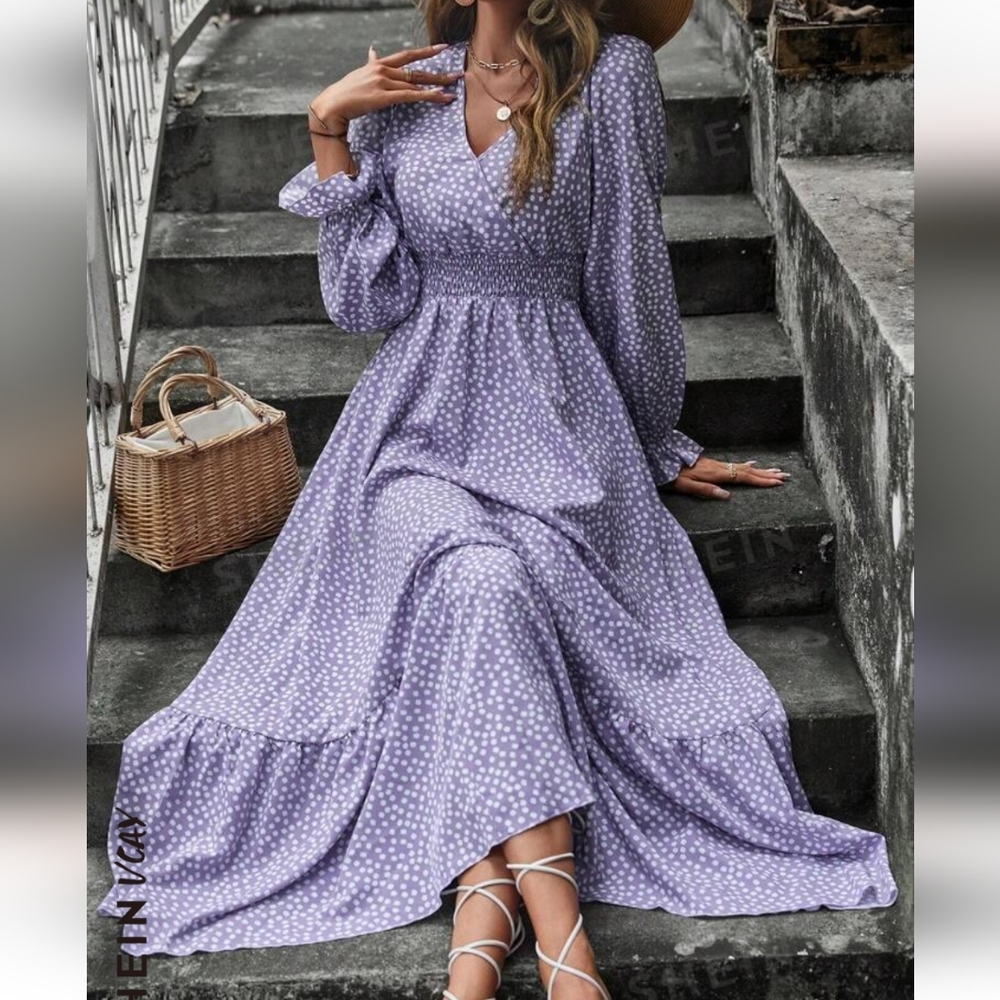 Skue Purple Polka Dot Maxi Dress - Picture 2 of 7